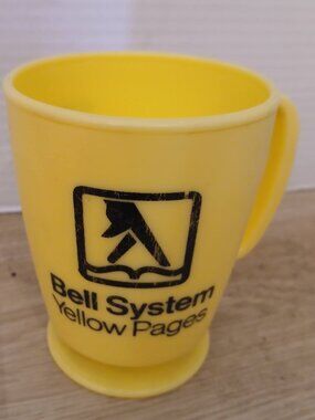 Vintage Yellow Pages Bell System Plastic Mug Cup Advertising Promo